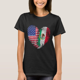 Camiseta Metade Mexicano Metade Americano Bandeira EUA Méxi