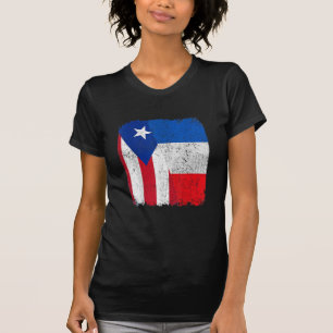 Camiseta Metade Porto-Riquenho Metade Francês Bandeira Orgu