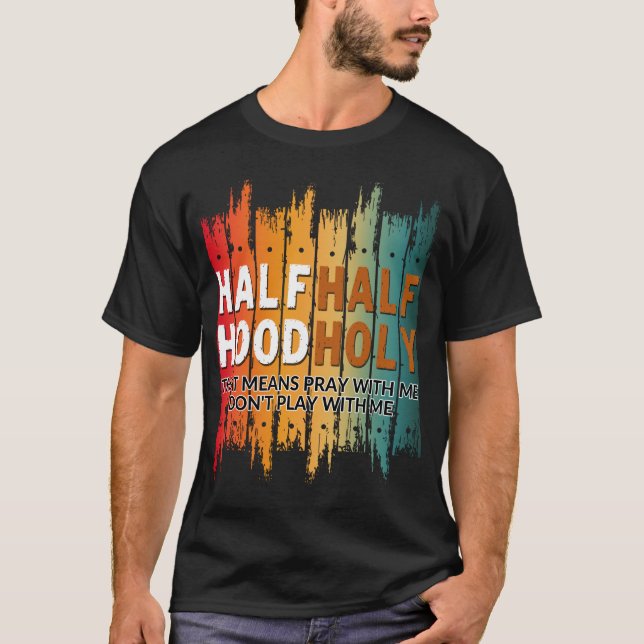 Camiseta metade santo metade favela (Frente)