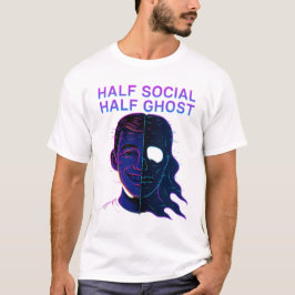 Camiseta Metade Social Metade Fantasma Humor Antissocial In