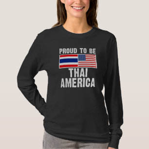 Camiseta Metade tailandesa metade americana Bandeira da Tai