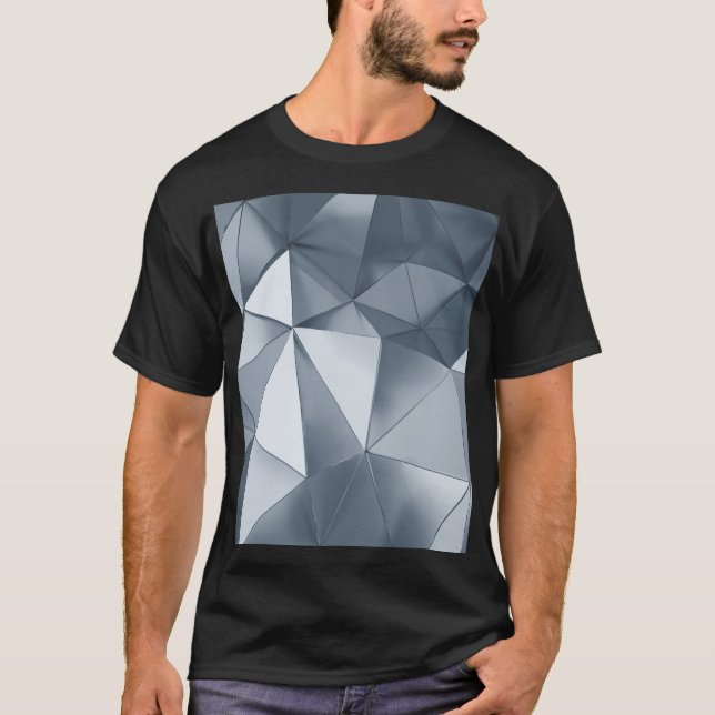 Camiseta Metais Geométricos: Padrão Tridimensional (Frente)