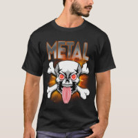 METAL! Crânio e ossos cruzados, língua travada