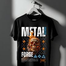Metal Forge Caveira Flamejante Streetwear Industri