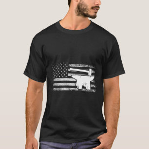 Camiseta Metal Forge Trabalhador de Metal American Flag Pat