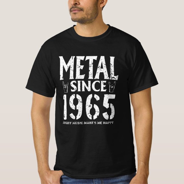 Camiseta Metal Gift Birthday Vintage 1965 (Frente)