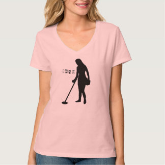 Camiseta Metal que detecta - eu o escavo - senhoras V -