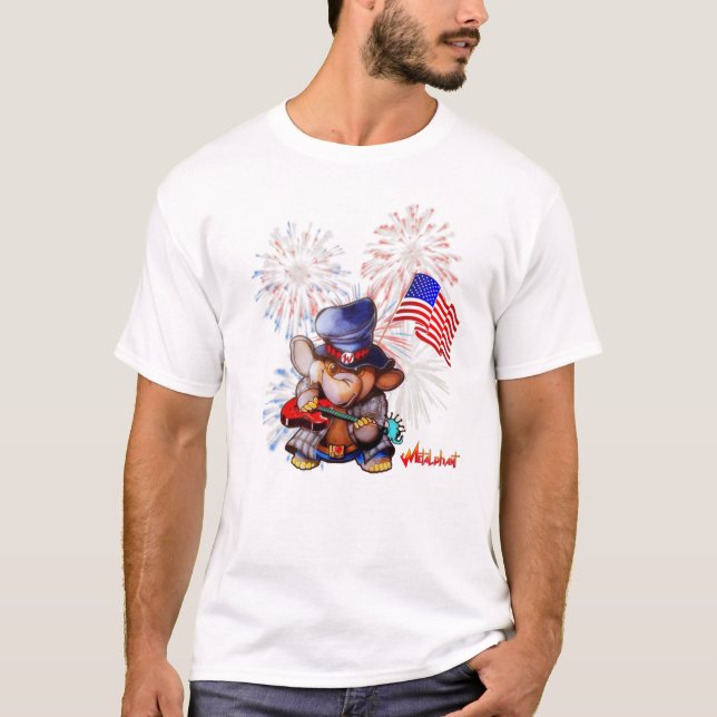 Camiseta Metalfant USA Flag Adulto (cores claras) T-shirt (Frente)