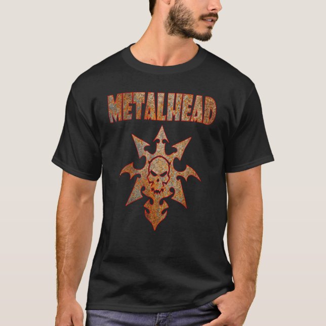 Camiseta Metalhead Rusted Skull Heavy Metal (Frente)