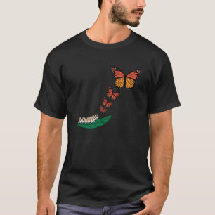 Camiseta Metamorfose da Lagarta da Borboleta Monarca