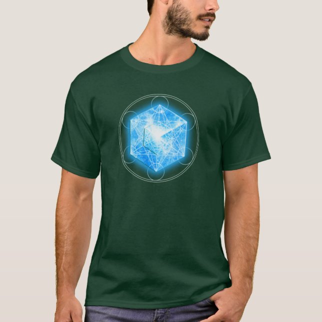 Camiseta Metatrons cubos/Tesseract/4D Hypercube (Frente)