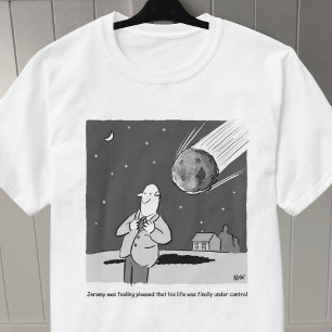 Camiseta Meteoro Engraçado Atacando o Desastre na Terra