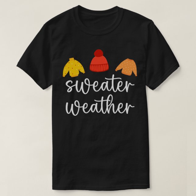 Camiseta Meteorologia Do Sweater Da Época De Queda1 (Frente do Design)