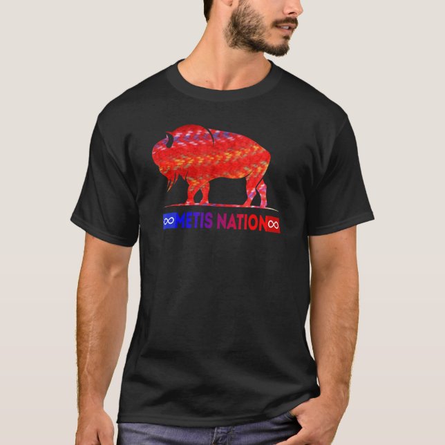 Camiseta Metis Flag Metis Nation Buffalo Metis Sash  Tee (Frente)