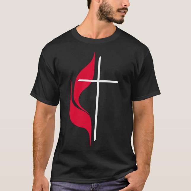 Camiseta Metodista Bandeira Cristã Metodista Protestante Te (Frente)