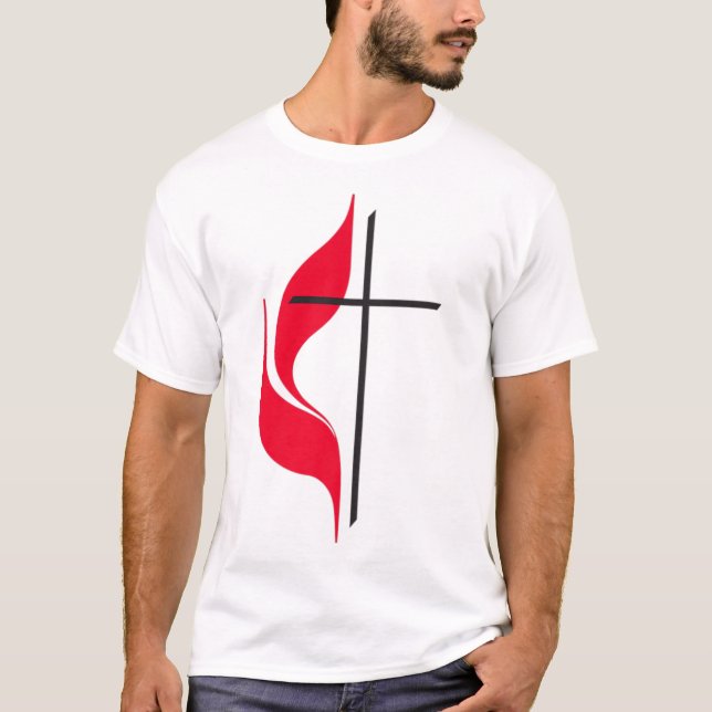 Camiseta Metodista Bandeira Cristã Metodista Tee Protestant (Frente)