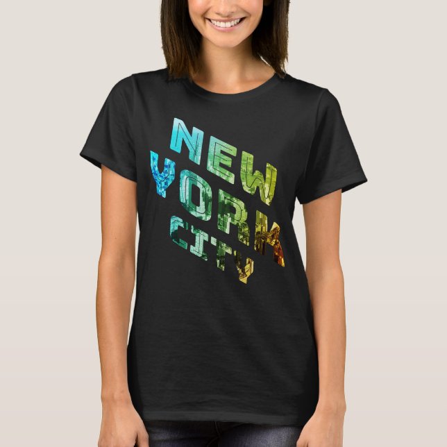 Camiseta Metro de Manhattan Centro Skyline Nova Iorque NYC (Frente)