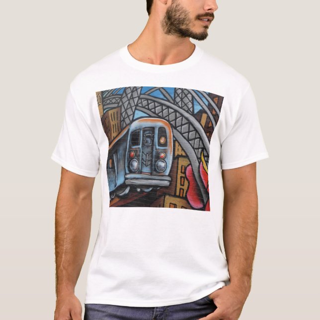 Camiseta Metrô de trem grafite urbano (Frente)