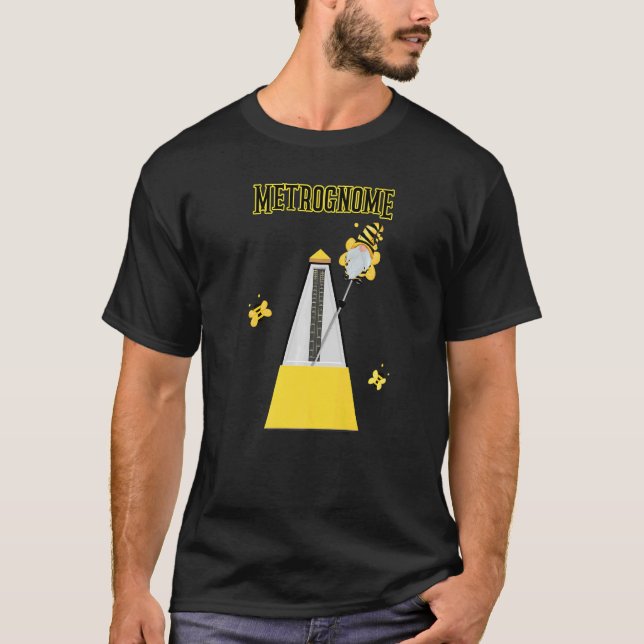 Camiseta Metrognome Bee Gnomo Pun Para Músicos Sobre Metr (Frente)