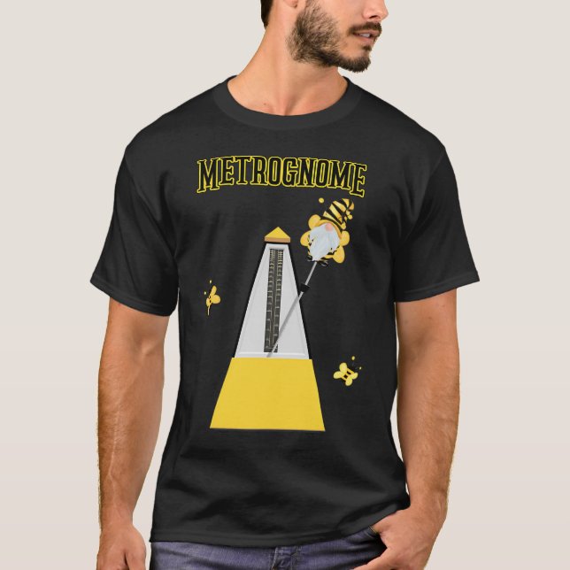 CAMISETA METROGNOME - GNOME COM ABELHAS - METRÔ MUSICAL DIV (Frente)
