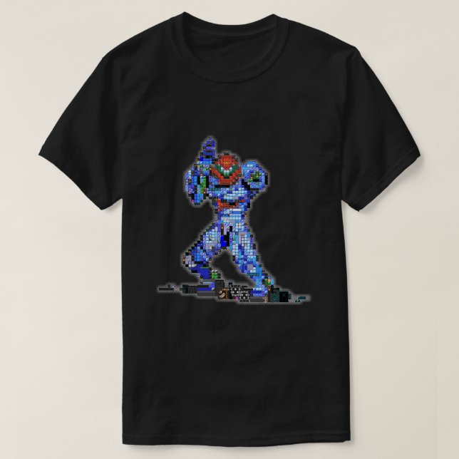 Camiseta Metroid Dread Pixel Art (Frente do Design)