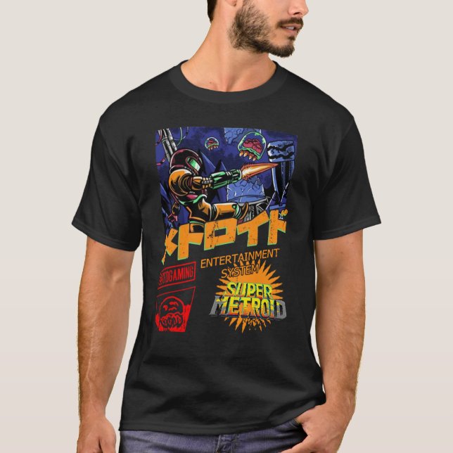 Camiseta Metroid Dread Retro-design gráfico Samus T-Shirt (Frente)