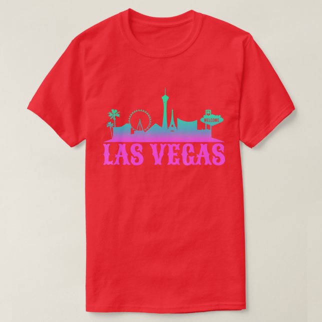 Camiseta Metrópole de Cidade de Skyline em Las Vegas (Frente do Design)