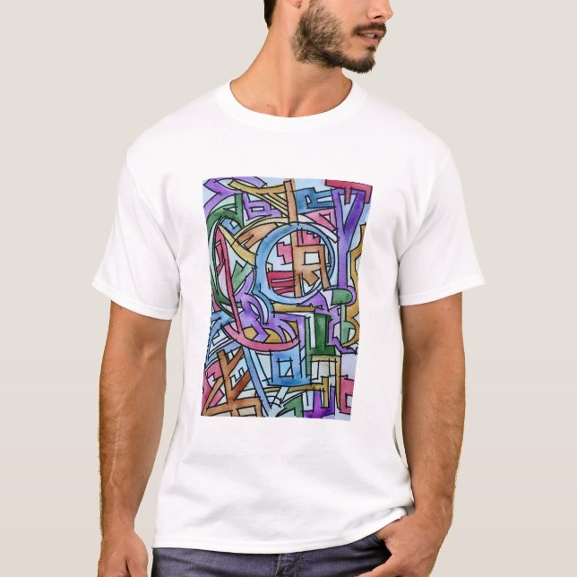 Camiseta Metrópolis - Arte com Abstrato de Aquarela Pintada (Frente)