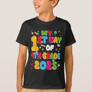 Camiseta Meu 1º Dia Da 4ª Série 2025 Volta às Aulas Profess