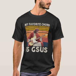 Camiseta Meu acorde favorito é Gsus Jesus Retro Jesus Tocar