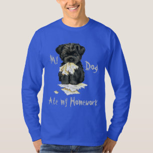 Camiseta Meu Affenpinscher comeu meus trabalhos de casa