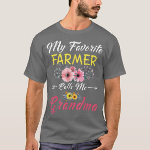 Camiseta Meu Agricultor Favorito Me Chama Avó Flores Mãe