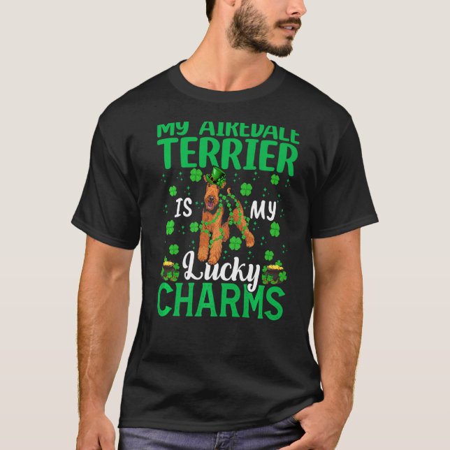 Camiseta Meu Airedale Terrier É Minha Sortuda Rua De Cachor (Frente)