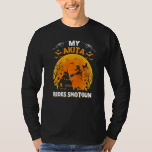 Camiseta Meu Akita Viaja de Passageiro Akita Cachorro Hallo