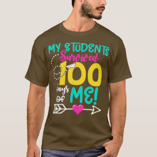 Camiseta Meu aluno sobreviveu 100 dias de mim 100º Dia de C