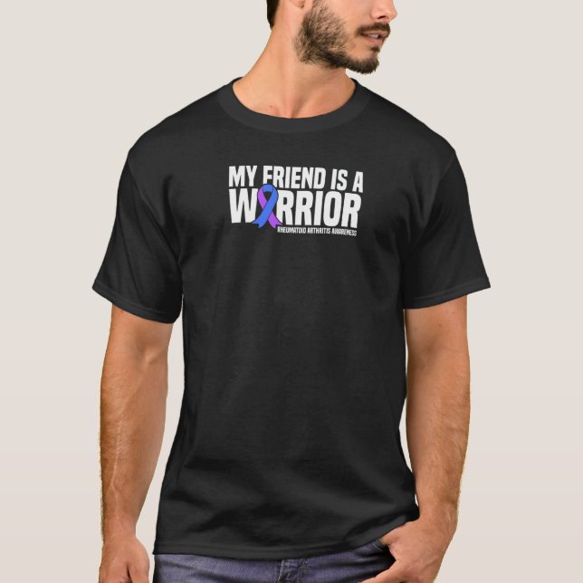 Camiseta Meu amigo é guerreiro Artrite Reumatoide Awaren (Frente)