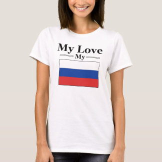 Camiseta Meu Amor Bandeira Russo T-Shirt