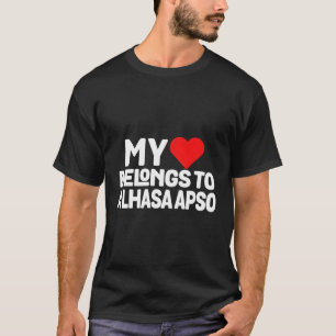Camiseta Meu Amor Cardíaco Pertence A Um Gif Fofo De Lhasa 