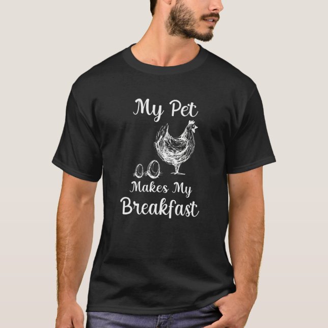 Camiseta Meu animal de estimação faz meu café da manhã Prem (Frente)