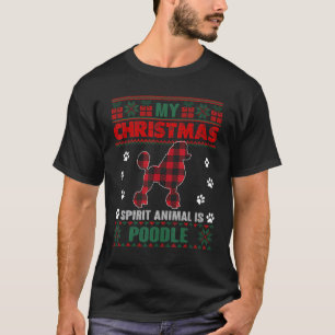 Camiseta Meu Animal Espírito É Poodle Dog Proprietário Feio