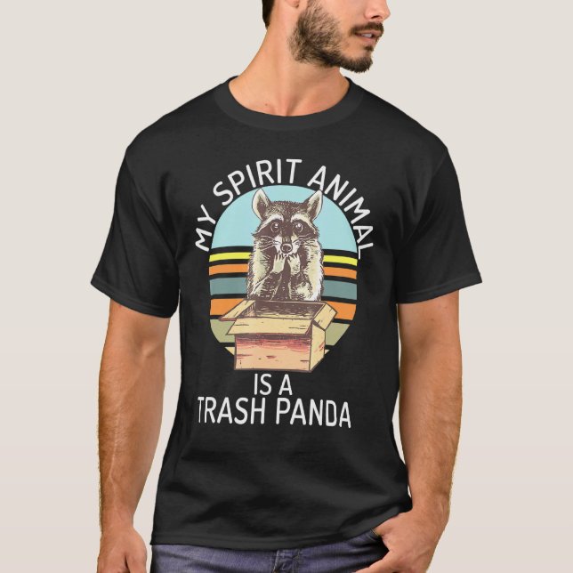 Camiseta Meu Animal Espírito É Um Panda De Lixo - Raccoon (Frente)