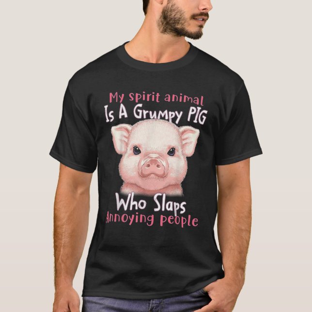 Camiseta Meu Animal Espírito É Um Porco Engraçado Que Bata  (Frente)