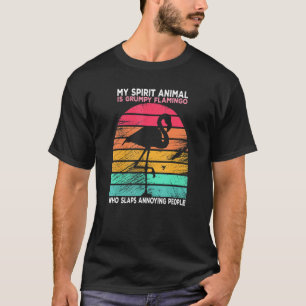 Camiseta Meu Animal Espiritual É Flamingo Mal-Humorado Cita