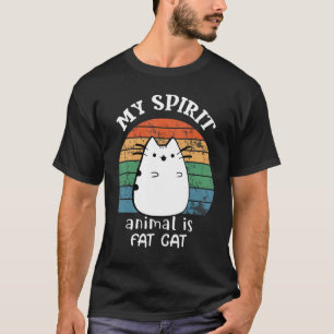 Camiseta Meu animal espiritual é gato gordo Para Amante de 