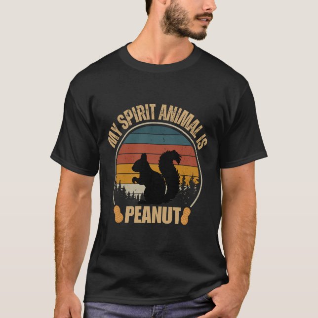 Camiseta Meu animal espiritual é o esquilo retro-safado (Frente)
