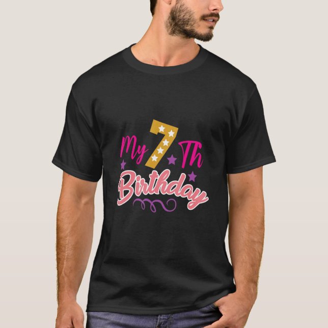 Camiseta Meu aniversário 7 (Frente)