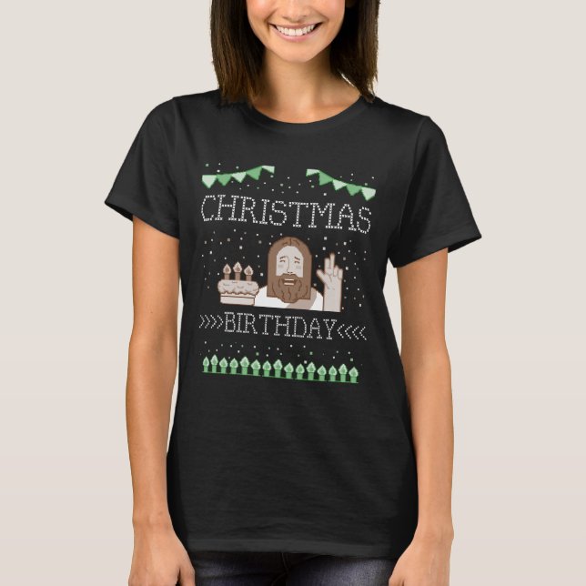 Camiseta Meu aniversário de Natal Jesus (Frente)