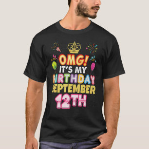 Camiseta Meu aniversário é 12 de setembro Vintage 12 Hap