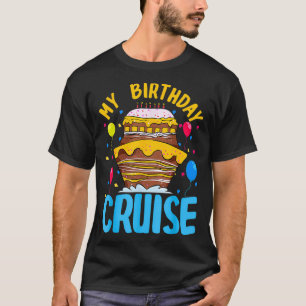 Camiseta Meu aniversário Festa Familiar de Férias de Cruise