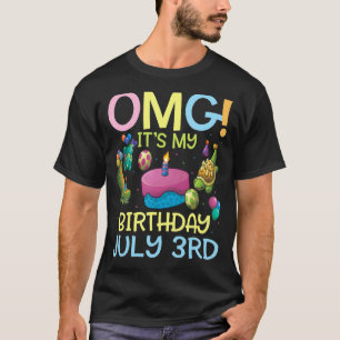 Camiseta Meu aniversário no dia 3 de julho, feliz para mim